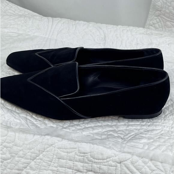 Marion Parke Women’s 37 US 7 Black Suede Slip On Loafer Dress Shoes - Picture 10 of 10